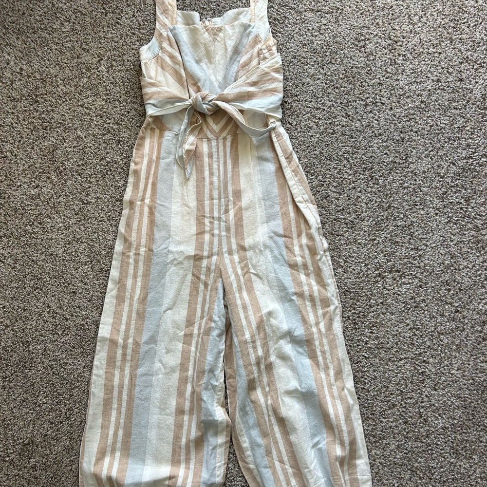 Anthropologie Savannah Striped Linen Jumper